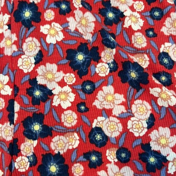 Spoiled szM red/blue flowered romper w/small opening in front & keyhole back GUC - Picture 4 of 11